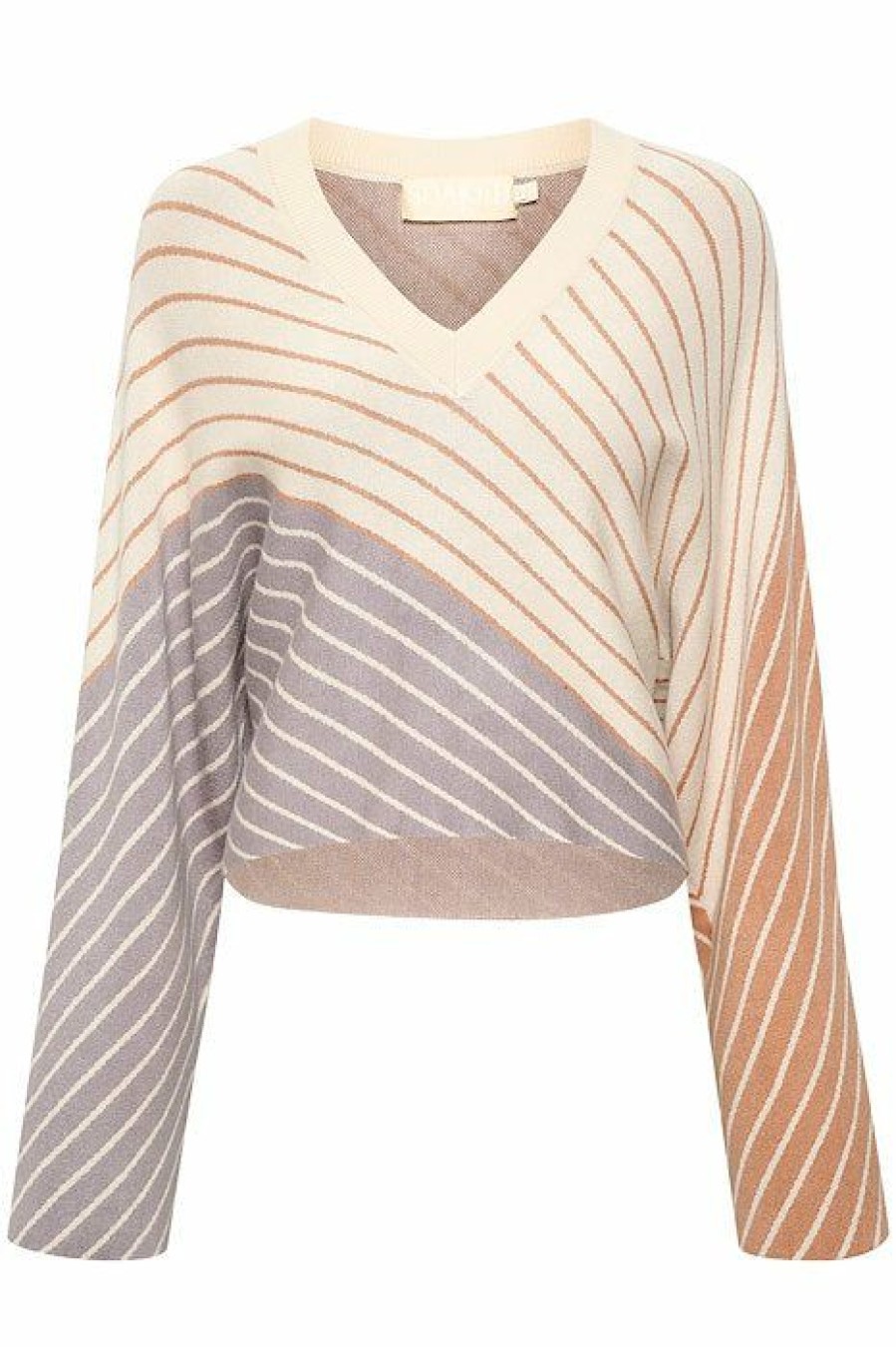 * Jumpers & Cardigans | New Threads Sldiana Diagonal Tricolour Jumper