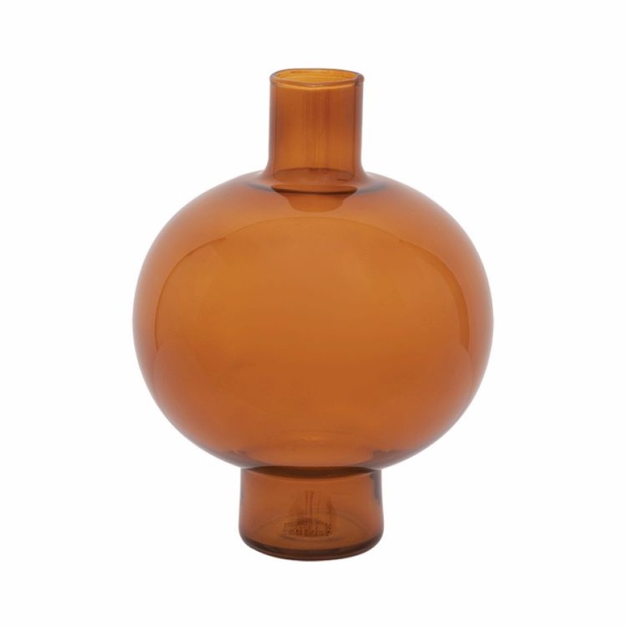 * Vases | Latest Fashion Golden Oak Brown Recycled Round Glass Vase