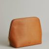 * Bath & Beauty | Less Expensive Brown Ayu Leather Toilet Bag