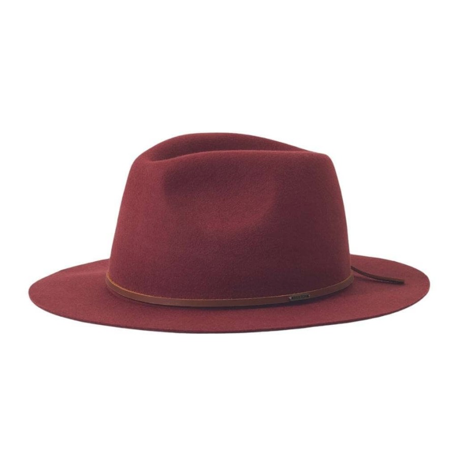 * Accessories | Large Choice Wesley Dark Brick Red Fedora Hat