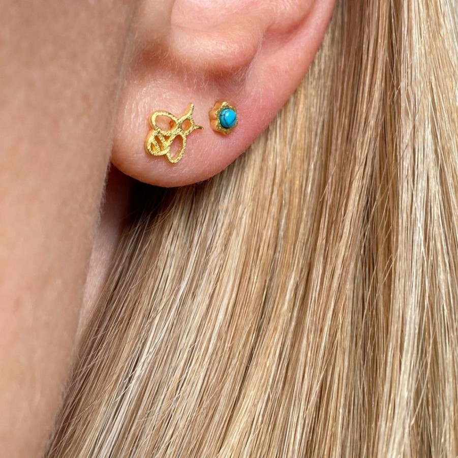 * Jewellery | Outlet Sale Gold Plated Bzzzz Ear Stud