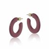 * Jewellery | Online Aubergine Resin Hoop Earrings