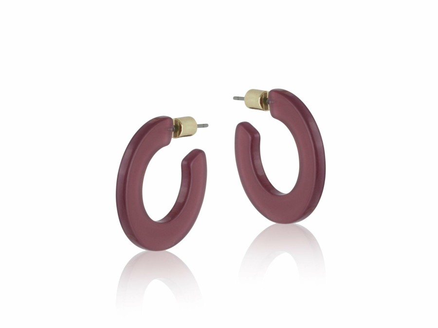 * Jewellery | Online Aubergine Resin Hoop Earrings