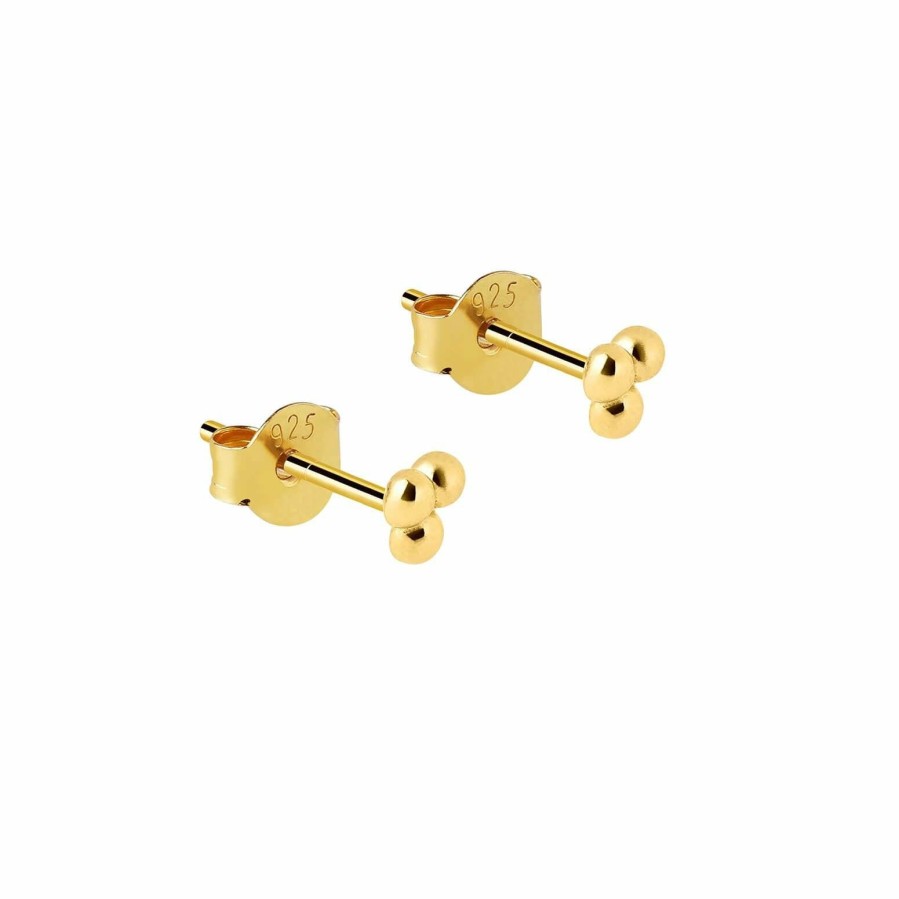 * Jewellery | Less Expensive Gold Plated Triple Stud Earrings