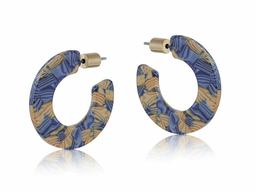 * Jewellery | New Arrivals Navy Orange Resin Hoop Earrings