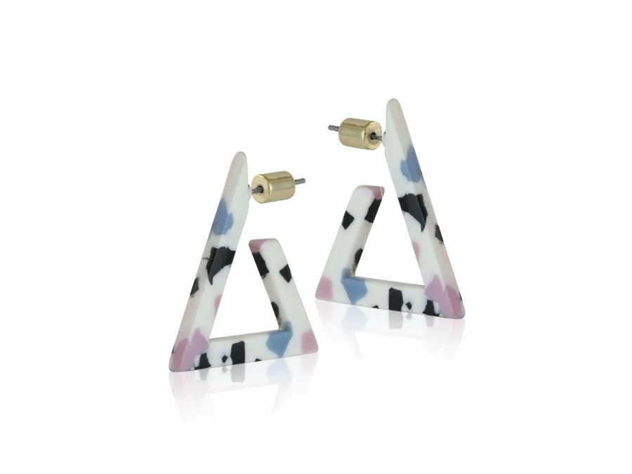 * Jewellery | Quick Delivery White Blue Black Resin Triangle Earring