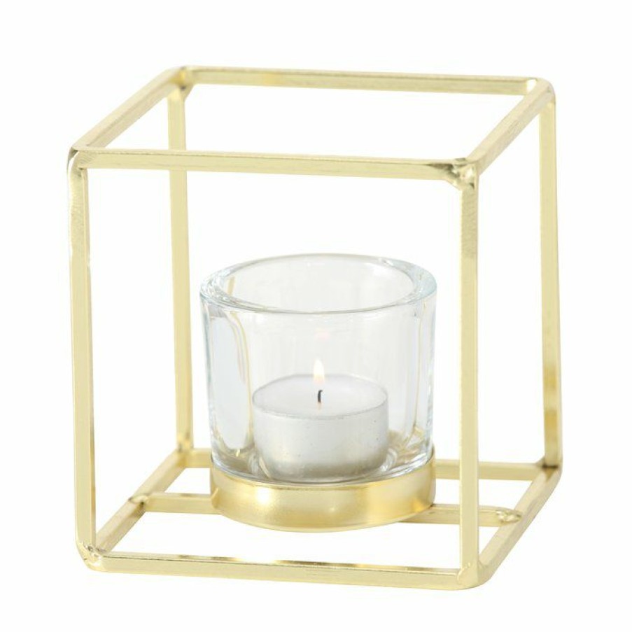 * Candle Holder | Large Choice Pazo Large Gold Square Candle Holder