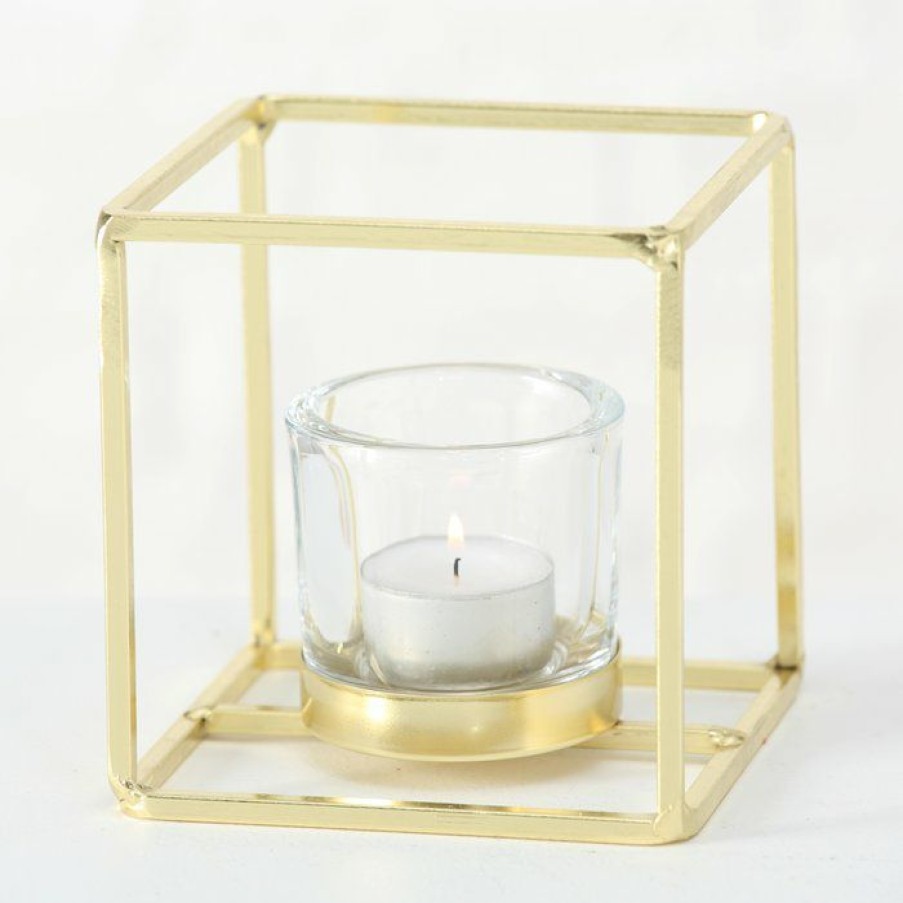 * Candle Holder | Large Choice Pazo Large Gold Square Candle Holder