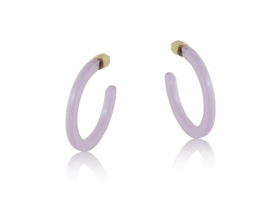 * Jewellery | Clearance Lilac Tiny Resin Hoop Earrings