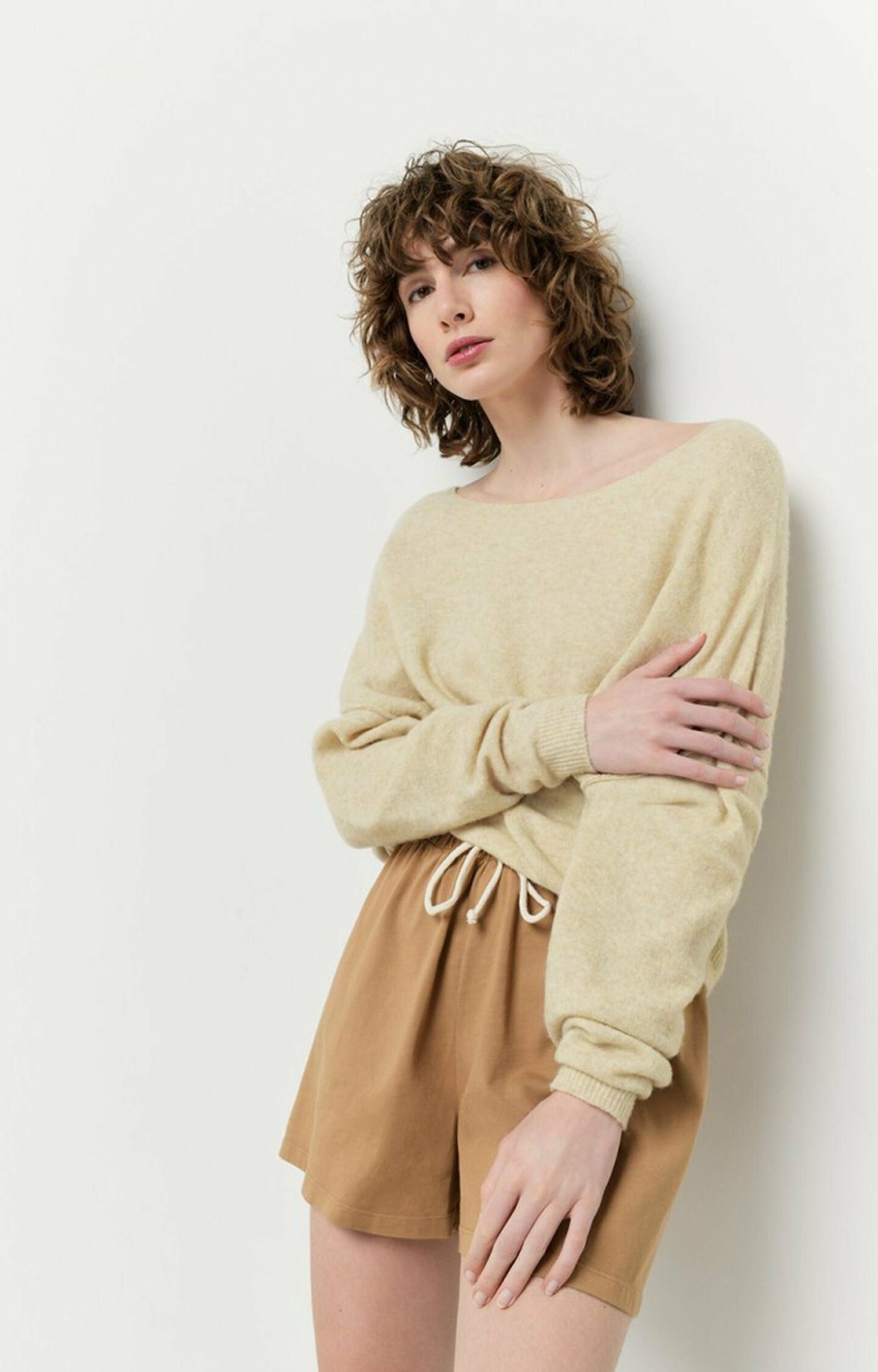 * Jumpers & Cardigans | Official Damsville Sand Melange Jumper