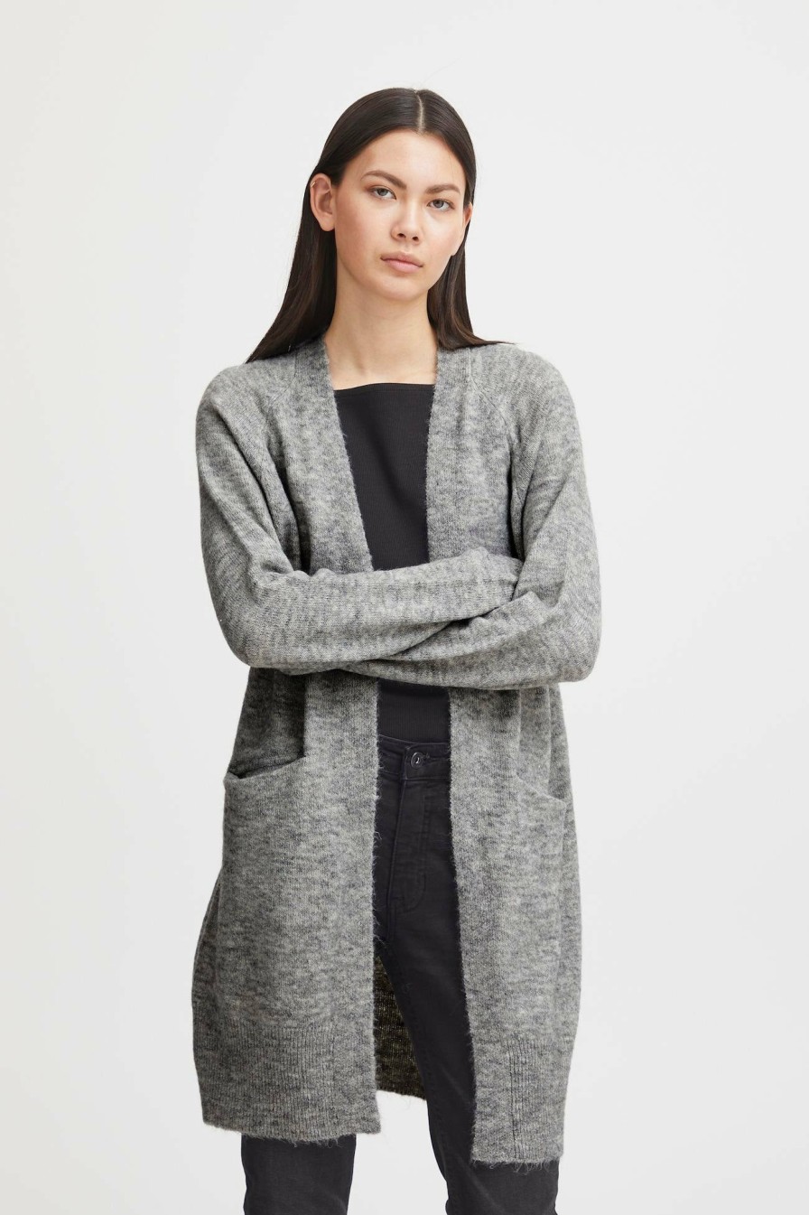 * Jumpers & Cardigans | Premium Ihkamara Grey Melange Cardigan