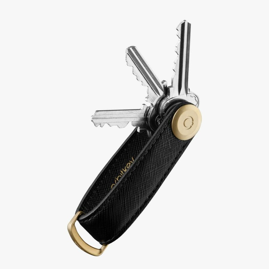 * Gents | Original Liquorice Black Saffiano Leather Key Organiser