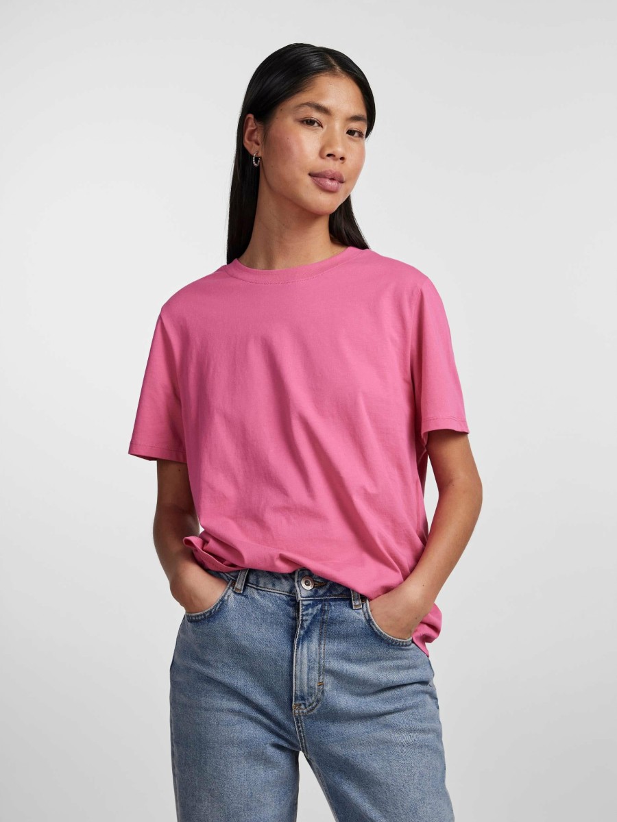 * T-Shirts & Blouses | Best-Selling Pcria Shocking Pink Solid T-Shirt