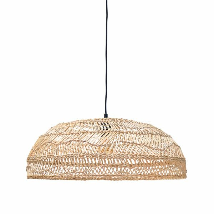 * Lighting | Best-Selling Natural Wicker Pendant Flat Lamp