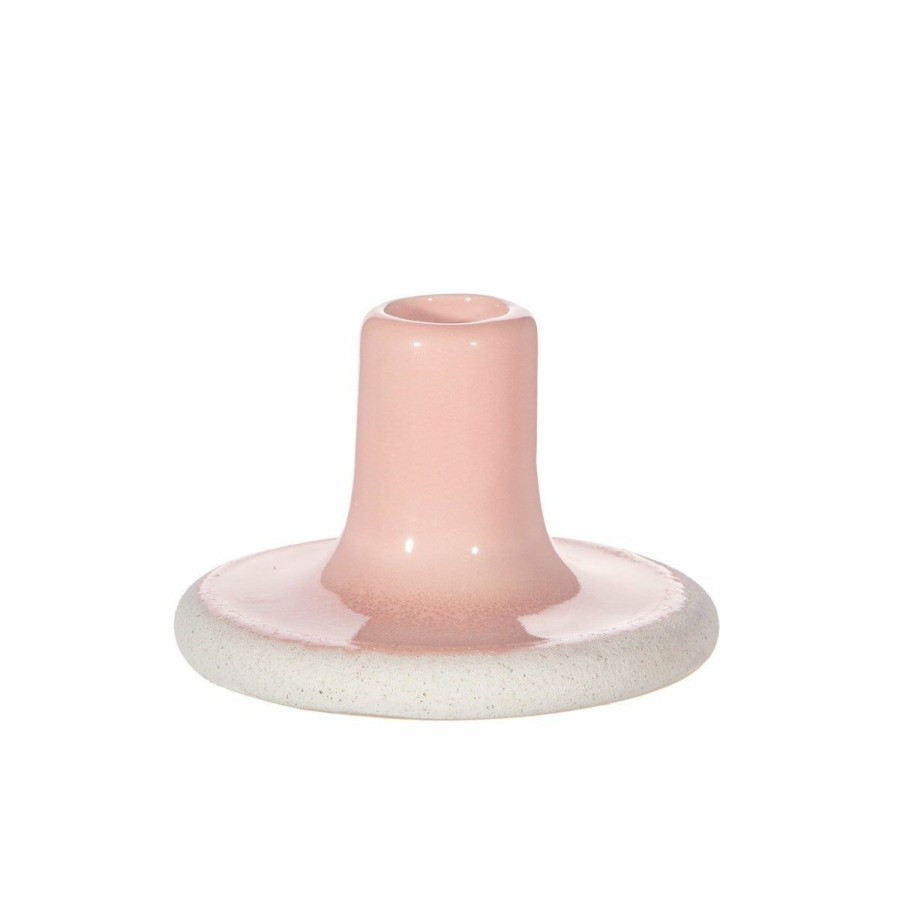 * Candle Holder | Low Price Pink Mojave Glaze Candle Holder