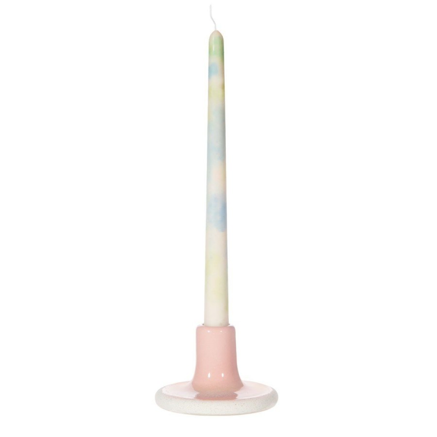 * Candle Holder | Low Price Pink Mojave Glaze Candle Holder