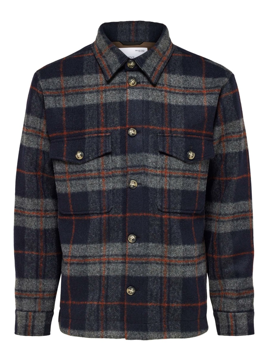 * Gents | Less Expensive Slharchive Navy Blazer Over Shirt