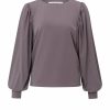 * T-Shirts & Blouses | New Arrivals Moonscape Purple Puff Sleeve Long Sleeve