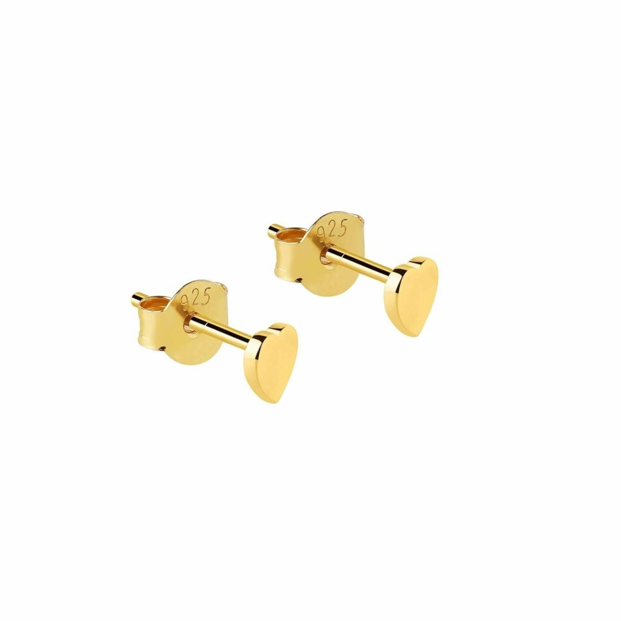 * Jewellery | Crazy Deals Gold Plated Flat Heart Stud Earrings