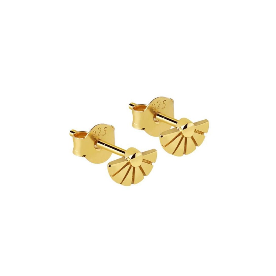 * Jewellery | Original Gold Plated Fan Stud Earrings