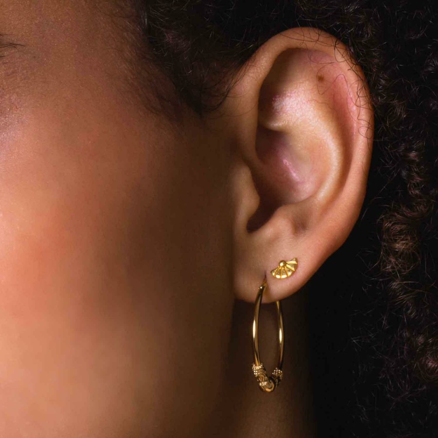 * Jewellery | Original Gold Plated Fan Stud Earrings