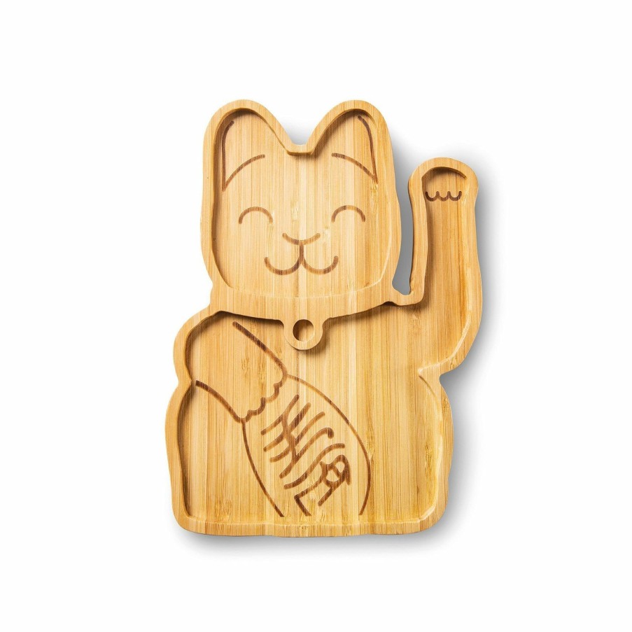 * Plates & Bowls | Shop Maneki Neko Lucky Cat Bamboo Plate