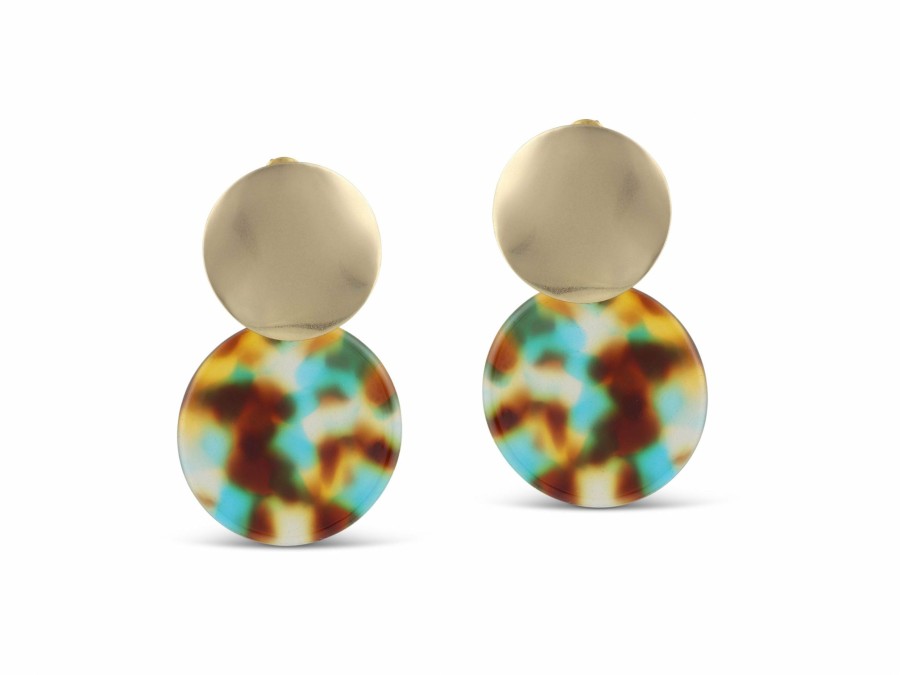 * Jewellery | Discount Online Blue Yellow Brown Two Tone Earrings