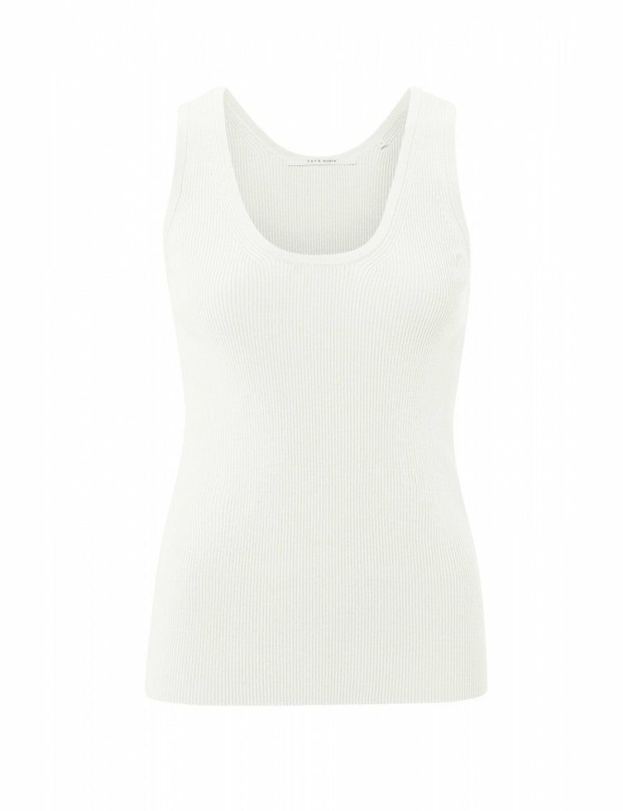 * T-Shirts & Blouses | Quick Delivery Wool White Round Neckline Rib Tank Top