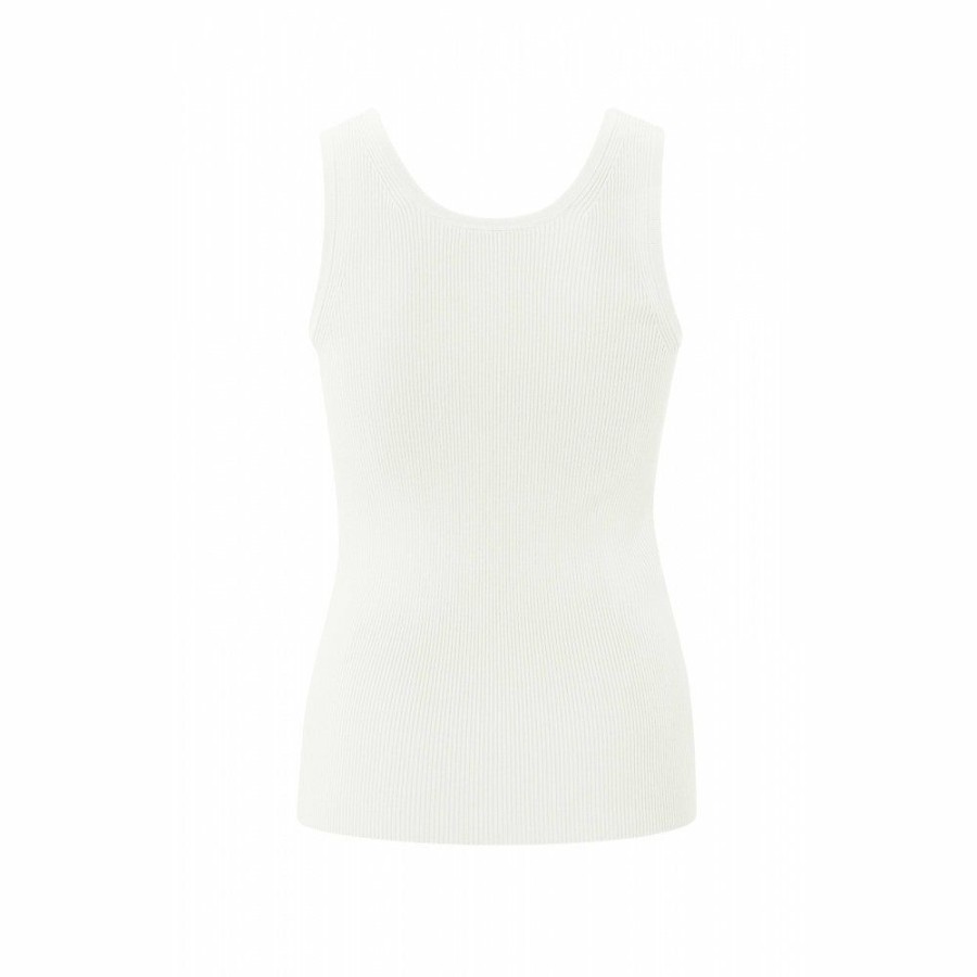 * T-Shirts & Blouses | Quick Delivery Wool White Round Neckline Rib Tank Top