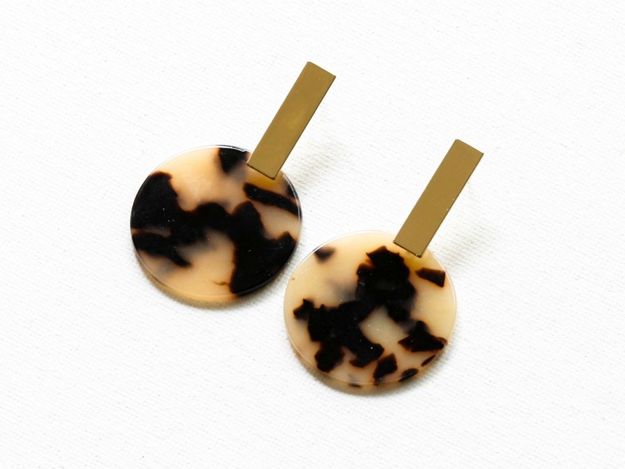 * Jewellery | Tendy Style Tortoise Resin Disc Earrings