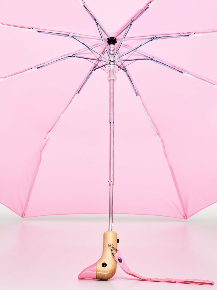 * Accessories | Clearance Pink Compact Eco-Friendly Wind Resistant Umbrella