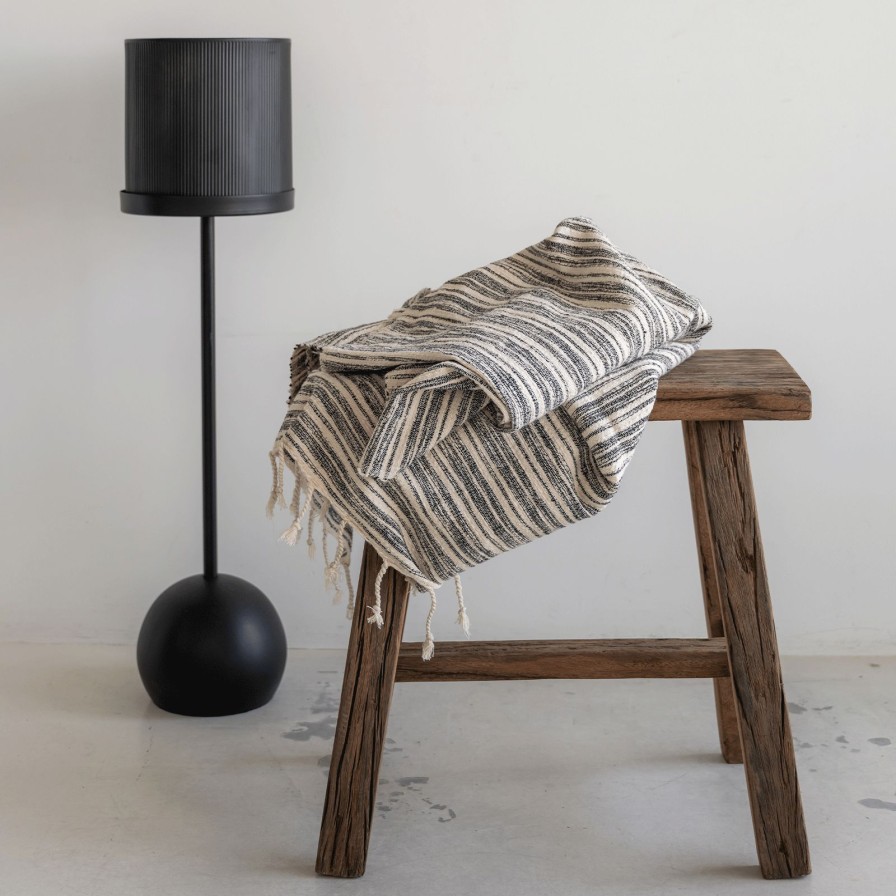 * Cushions & Throws | Bargain Sale Black And White Irregular Stripe Plaid