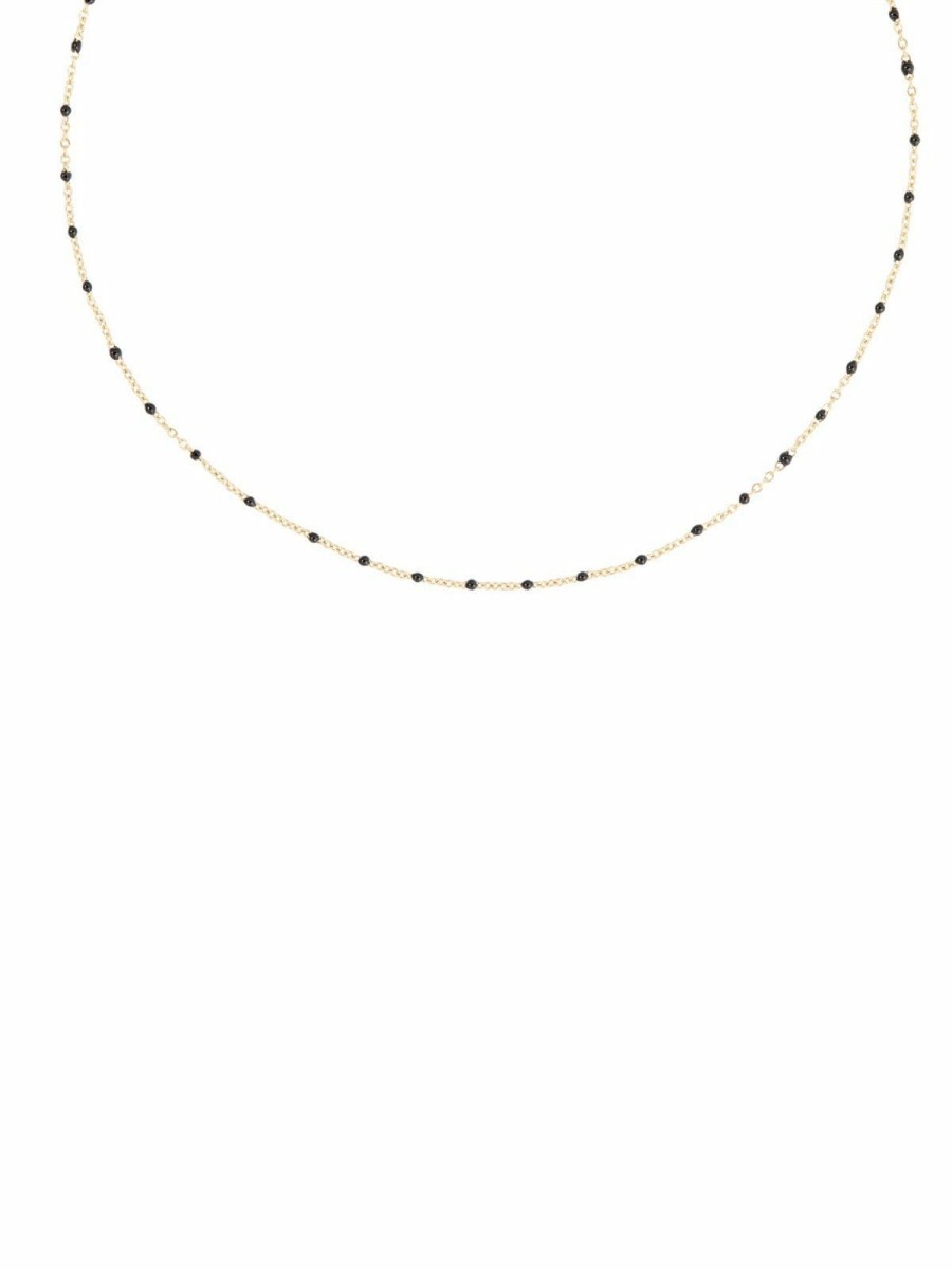 * Jewellery | Crazy Deals Black Fine Short Enamel Necklace