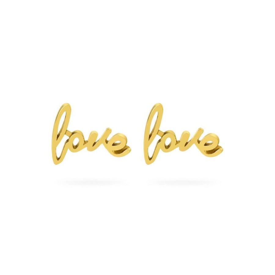 * Jewellery | Quick Delivery Gold Plated Love Stud Earrings