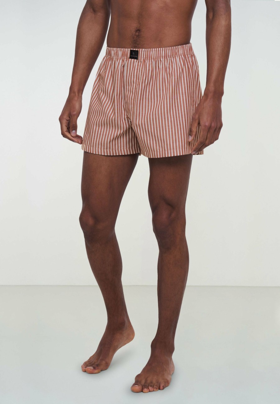 * Gents | High Quality Amargo Dark Summer Orange Stripes Boxershorts