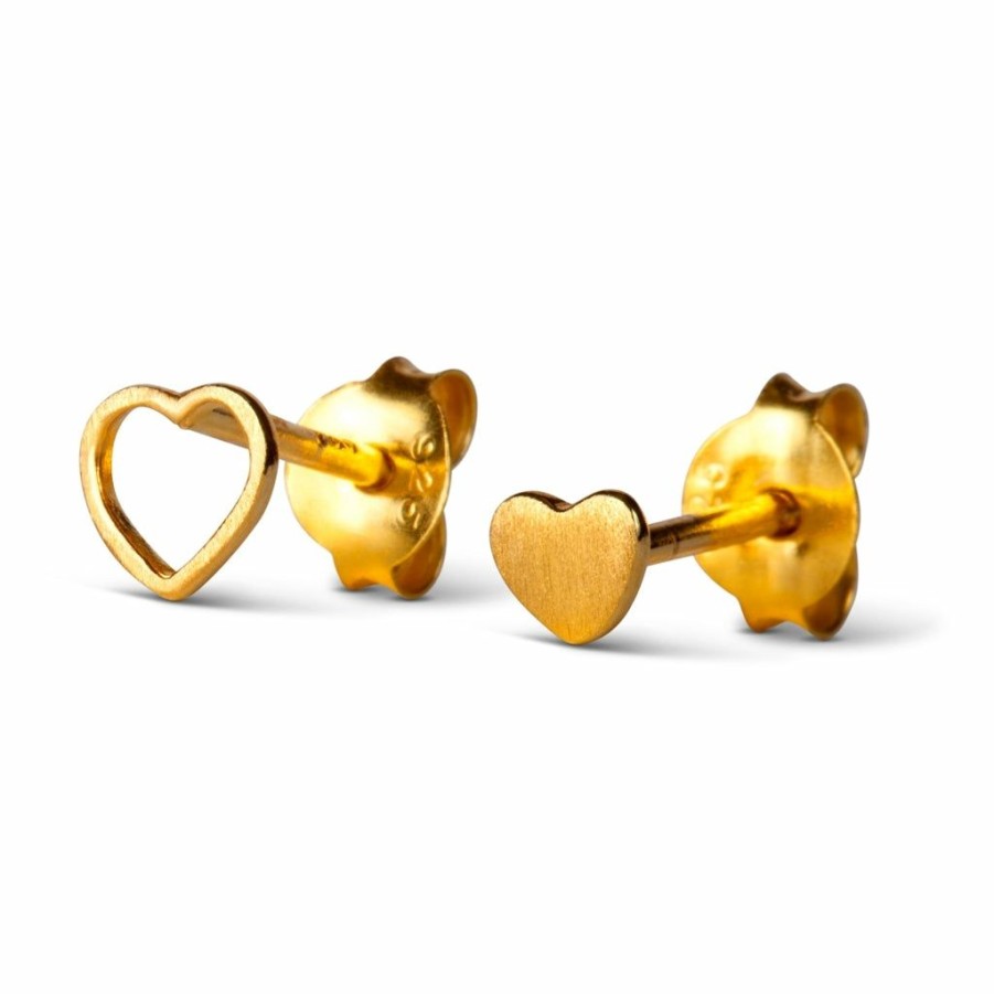 * Jewellery | Outlet Sale Gold Plated Brushed Family Love Earings