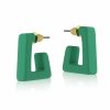 * Jewellery | Low Price Petra Green Matte Resin Square Earrings