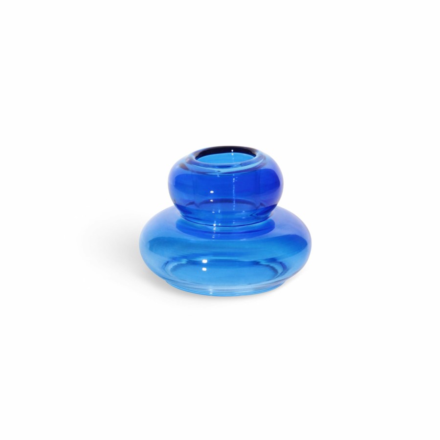 * Candle Holder | Low Price Small Blue Whipped Candle Holder