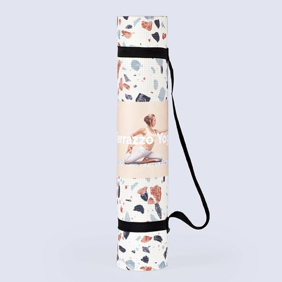 * Bath & Beauty | Top Selling Terrazzo White Yoga Mat