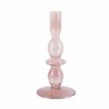 * Candle Holder | Best Sellers Medium Faded Pink Glass Art Bubbles Candle Holder