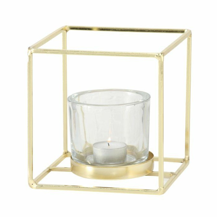 * Candle Holder | Large Choice Pazo Small Gold Square Candle Holder